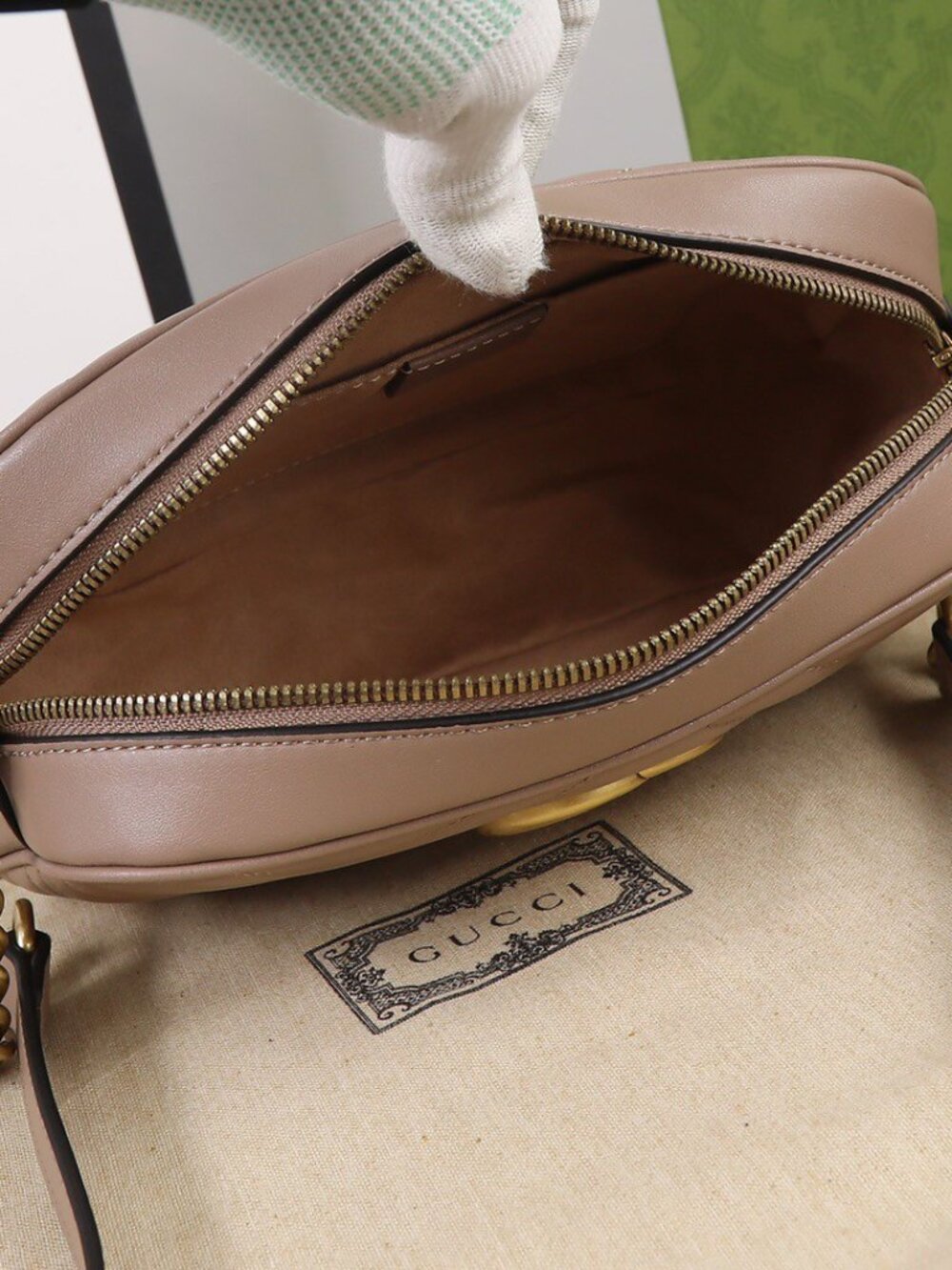 GUCCI Marmont Matelasse Shoulder Bag Dusty Pink - Picture 7 of 8